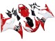 Erschwingliche Yamaha YZF R6 Motorrad Verkleidung 2003-2004 - Weiss Rot Glanzendes Schwarz