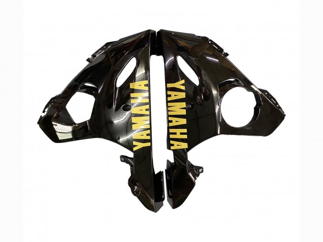 Erschwingliche Yamaha YZF R6S Motorrad Verkleidung 2006-2009 - Glanzendes Schwarz Matt Schwarz Gold Aufkleber