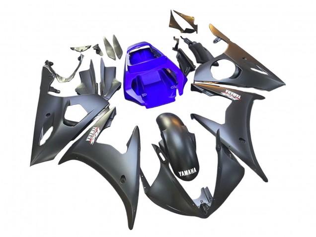 Erschwingliche Yamaha YZF R6S Motorrad Verkleidung 2006-2009 - Blau Matt Schwarz