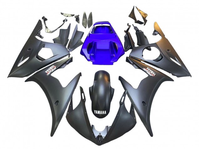 Erschwingliche Yamaha YZF R6S Motorrad Verkleidung 2006-2009 - Blau Matt Schwarz