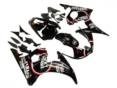 Erschwingliche Yamaha YZF R6S Motorrad Verkleidung 2006-2009 - Glanzendes Schwarz Rot Weiss Lucky Strike Motul