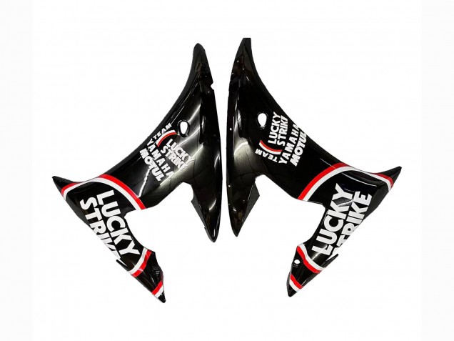 Erschwingliche Yamaha YZF R6S Motorrad Verkleidung 2006-2009 - Glanzendes Schwarz Rot Weiss Lucky Strike Motul