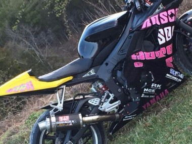 Erschwingliche Yamaha YZF R6S Motorrad Verkleidung 2006-2009 - Gelb Rosa Glanzendes Schwarz Rossi Repsol 46