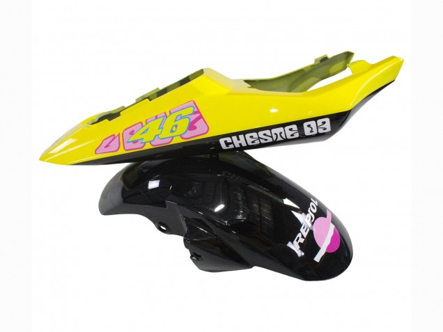 Erschwingliche Yamaha YZF R6S Motorrad Verkleidung 2006-2009 - Gelb Rosa Glanzendes Schwarz Rossi Repsol 46