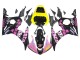 Erschwingliche Yamaha YZF R6S Motorrad Verkleidung 2006-2009 - Gelb Rosa Glanzendes Schwarz Rossi Repsol 46