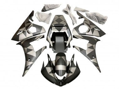 Erschwingliche Yamaha YZF R6S Motorrad Verkleidung 2006-2009 - Schwarz Rot Gold BACARDI