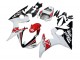 Erschwingliche Yamaha YZF R6S Motorrad Verkleidung 2006-2009 - Weiss Rot Glanzendes Schwarz Motul