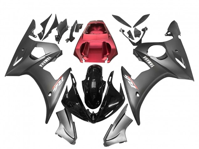 Erschwingliche Yamaha YZF R6S Motorrad Verkleidung 2006-2009 - Schwarz Rot