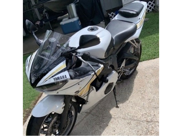Erschwingliche Yamaha YZF R6S Motorrad Verkleidung 2006-2009 - Weiss Gold