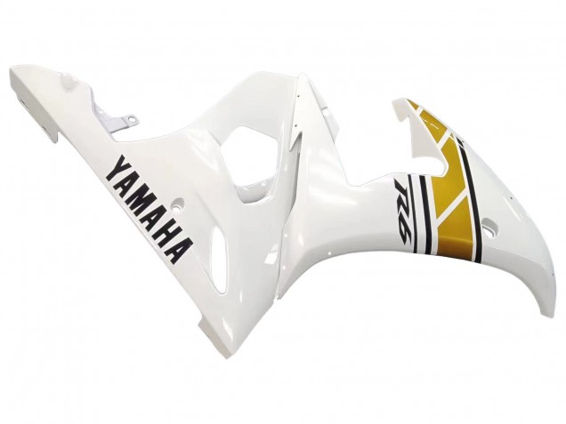 Erschwingliche Yamaha YZF R6S Motorrad Verkleidung 2006-2009 - Weiss Gold