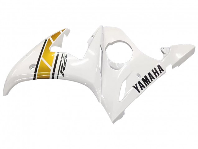 Erschwingliche Yamaha YZF R6S Motorrad Verkleidung 2006-2009 - Weiss Gold