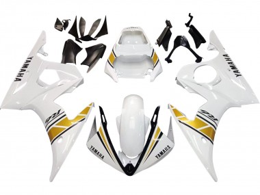 Erschwingliche Yamaha YZF R6S Motorrad Verkleidung 2006-2009 - Weiss Gold
