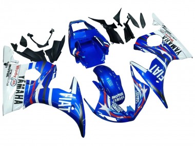 Erschwingliche Yamaha YZF 600 R6 Motorrad Verkleidung 2005 - Blau Weiss Rot Motul Michelin Fiat