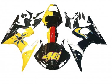 Erschwingliche Yamaha YZF 600 R6 Motorrad Verkleidung 2005 - Schwarz Gelb Rot 46