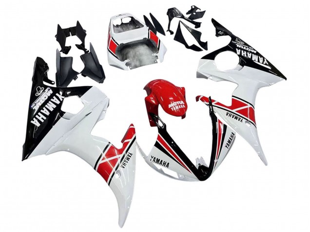 Erschwingliche Yamaha YZF 600 R6 Motorrad Verkleidung 2005 - Weiss Schwarz Rot Motul