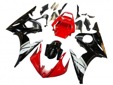 Erschwingliche Yamaha YZF 600 R6 Motorrad Verkleidung 2005 - Rot Weiss Glanzendes Schwarz