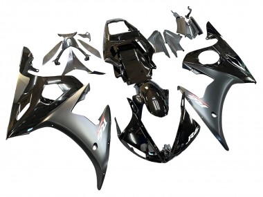 Erschwingliche Yamaha YZF 600 R6 Motorrad Verkleidung 2005 - Glanzendes Schwarz Matt Schwarz Gold