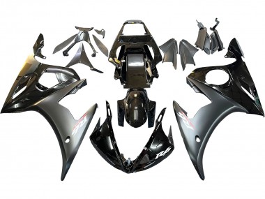 Erschwingliche Yamaha YZF 600 R6 Motorrad Verkleidung 2005 - Glanzendes Schwarz Matt Schwarz Gold