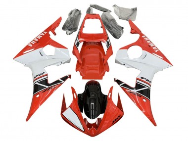 Erschwingliche Yamaha YZF 600 R6 Motorrad Verkleidung 2005 - Weiss Rot Glanzendes Schwarz