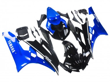 Erschwingliche Yamaha YZF 600 R6 Motorrad Verkleidung 2006-2007 - Blau Glanzendes Schwarz