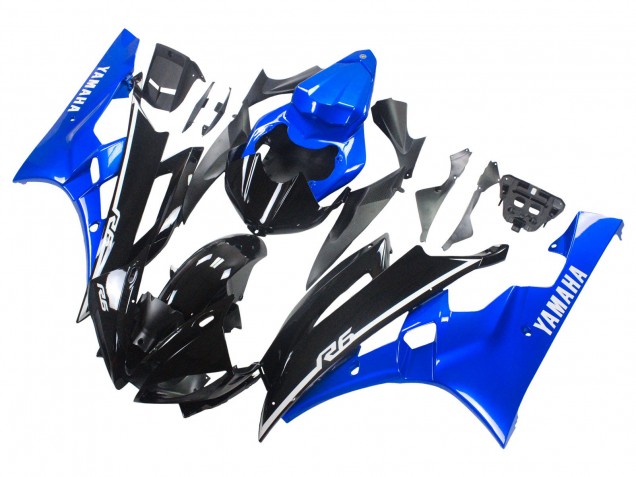 Erschwingliche Yamaha YZF 600 R6 Motorrad Verkleidung 2006-2007 - Blau Glanzendes Schwarz