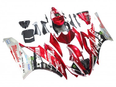 Erschwingliche Yamaha YZF 600 R6 Motorrad Verkleidung 2006-2007 - Weiss Rot Schwarz Grun Monster Milwaukee