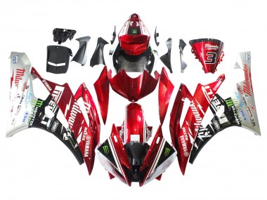 Erschwingliche Yamaha YZF 600 R6 Motorrad Verkleidung 2006-2007 - Weiss Rot Schwarz Grun Monster Milwaukee