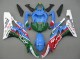 Erschwingliche Yamaha YZF 600 R6 Motorrad Verkleidung 2006-2007 - Blau Grun Weiss Rot Dunlop Michelin Motul