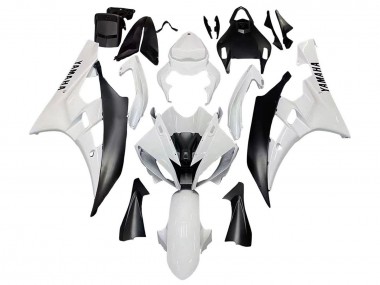 Erschwingliche Yamaha YZF 600 R6 Motorrad Verkleidung 2006-2007 - Weiss Matt Schwarz