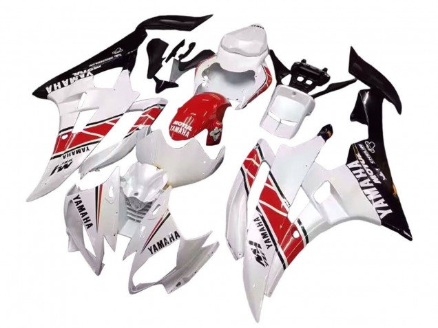 Erschwingliche Yamaha YZF 600 R6 Motorrad Verkleidung 2006-2007 - Weiss Rot Schwarz Motul