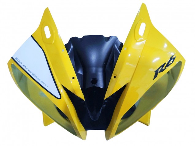Erschwingliche Yamaha YZF 600 R6 Motorrad Verkleidung 2006-2007 - Gelb Weiss Glanzendes Schwarz Motul