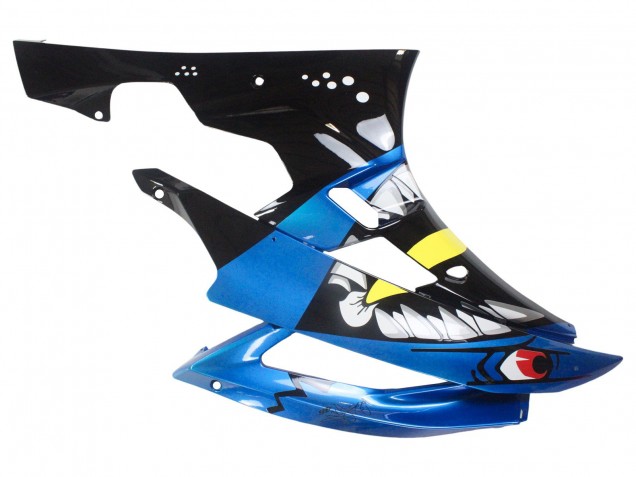 Erschwingliche Yamaha YZF 600 R6 Motorrad Verkleidung 2006-2007 - Blau Neon Grun Schwarz Hai