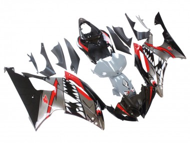 Erschwingliche Yamaha YZF 600 R6 Motorrad Verkleidung 2008-2016 - Silber Schwarz Rot Hai 4