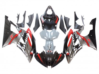 Erschwingliche Yamaha YZF 600 R6 Motorrad Verkleidung 2008-2016 - Silber Schwarz Rot Hai 4