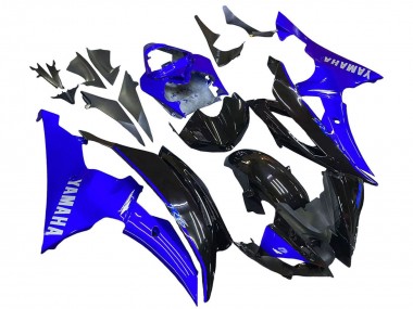 Erschwingliche Yamaha YZF 600 R6 Motorrad Verkleidung 2008-2016 - Blau Glanzendes Schwarz