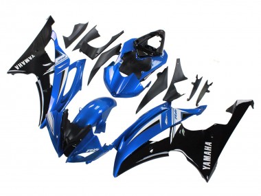 Erschwingliche Yamaha YZF 600 R6 Motorrad Verkleidung 2008-2016 - Weiss Blau Glanzendes Schwarz