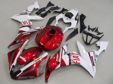 Erschwingliche Yamaha YZF R1 Motorrad Verkleidung 2004-2006 - Weiss Rot Fiat Motul