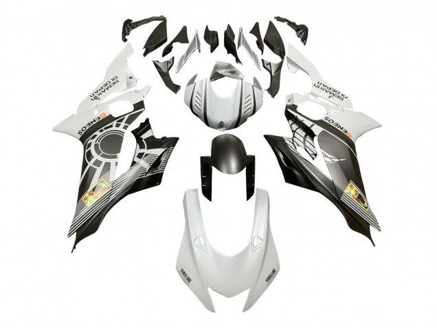 Erschwingliche Yamaha YZF 600 R6 Motorrad Verkleidung 2017-2023 - Weiss Grau Matt Schwarz ENEOS Semakin Didepan