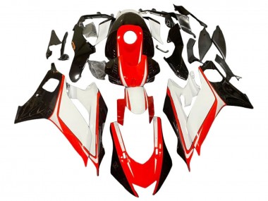 Erschwingliche Yamaha YZF 600 R6 Motorrad Verkleidung 2017-2023 - Weiss Rot Glanzendes Schwarz
