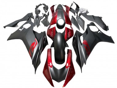 Erschwingliche Yamaha YZF 600 R6 Motorrad Verkleidung 2017-2023 - Rot Matt Schwarz