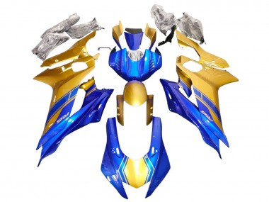 Erschwingliche Yamaha YZF 600 R6 Motorrad Verkleidung 2017-2023 - Gold Blau