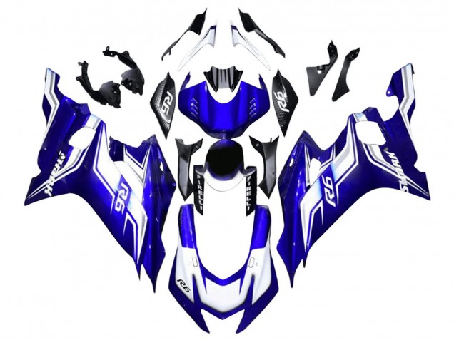 Erschwingliche Yamaha YZF 600 R6 Motorrad Verkleidung 2017-2023 - Weiss Blau