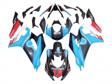 Erschwingliche Yamaha YZF 600 R6 Motorrad Verkleidung 2017-2023 - Weiss Blau Rot Schwarz Petronas 18