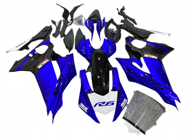 Erschwingliche Yamaha YZF 600 R6 Motorrad Verkleidung 2017-2023 - Blau Schwarz Weiss