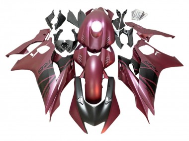 Erschwingliche Yamaha YZF 600 R6 Motorrad Verkleidung 2017-2023 - Kastanienbraun Rot Matt Schwarz