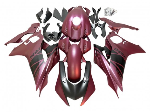 Erschwingliche Yamaha YZF 600 R6 Motorrad Verkleidung 2017-2023 - Kastanienbraun Rot Matt Schwarz