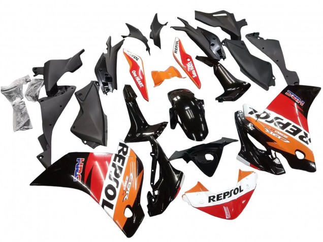 Erschwingliche Honda CBR250RR Motorrad Verkleidung 2011-2015 - Orange Weiss Rot Schwarz Glanzendes HRC Repsol