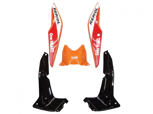 Erschwingliche Honda CBR250RR Motorrad Verkleidung 2011-2015 - Orange Weiss Rot Schwarz Glanzendes HRC Repsol