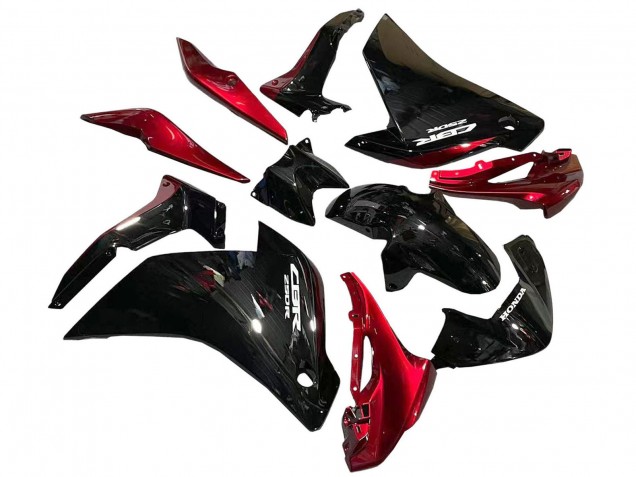 Erschwingliche Honda CBR250RR Motorrad Verkleidung 2011-2015 - Glanzendes Schwarz Rot
