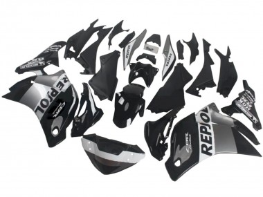 Erschwingliche Honda CBR250RR Motorrad Verkleidung 2011-2015 - Silber Weiss Glanzendes Schwarz Repsol